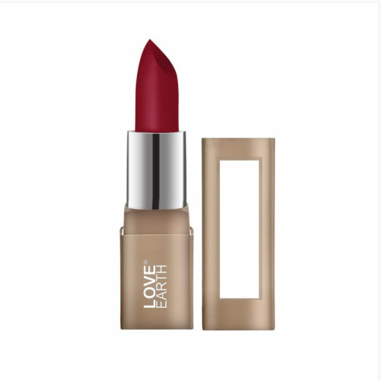 Love Earth Satin Matte Lipstick - Jaggery | Lightweight | Long-Lasting Wear,Lips Moisturised | Satin Creamy-Matte Finish |3.5G