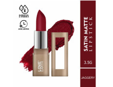 Love Earth Satin Matte Lipstick - Jaggery | Lightweight | Long-Lasting Wear,Lips Moisturised | Satin Creamy-Matte Finish |3.5G