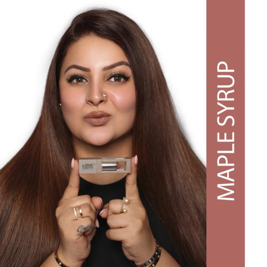 Love Earth Satin Matte Lipstick - Maple Syrup | Lightweight | Long-Lasting Wear,Lips Moisturised | Satin Creamy-Matte Finish |3.5G