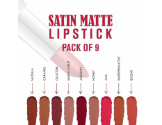 LoveEarth Satin Matte Lipstick Set – 9 Mini Lipsticks | Soft, Moisturizing & Long-Stay Formula | Multicolor, Lightweight & Non-Drying Lip Colors | (2g x 9) 18g