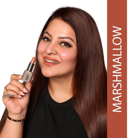 Love Earth Satin Matte Lipstick - Marshmallow | Lightweight | Long-Lasting Wear,Lips Moisturised | Satin Creamy-Matte Finish |3.5G