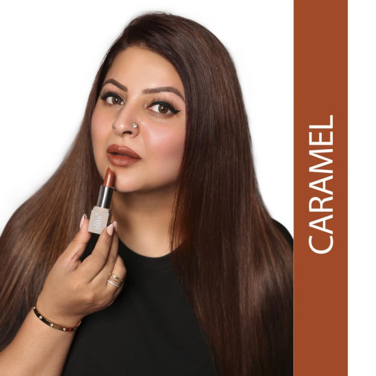 Love Earth Satin Matte Lipstick - Caramel | Lightweight | Long-Lasting Wear,Lips Moisturised | Satin Creamy-Matte Finish |3.5G