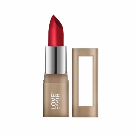 Love Earth Satin Matte Lipstick - Glucose | Lightweight | Long-Lasting Wear,Lips Moisturised | Satin Creamy-Matte Finish |3.5G