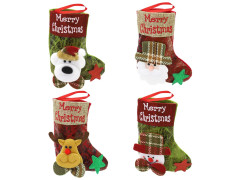 HASTHIP® 4Pcs Christmas Stockings Cute Santa, Reindeer, Bear, Snowman Print Small Christmas Tree Decoration Items Hanging Christmas Decorations Ornaments Stocking for Xmas Tree, Home Decor, Wall