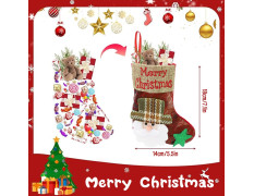 HASTHIP® 4Pcs Christmas Stockings Cute Santa, Reindeer, Bear, Snowman Print Small Christmas Tree Decoration Items Hanging Christmas Decorations Ornaments Stocking for Xmas Tree, Home Decor, Wall