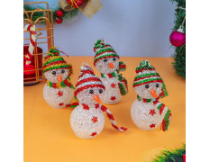 TIED RIBBONS Christmas Decoration for Home (Set of 4, Multi) Led Snowman Lights for Indoor Outdoor Tabletop Xmas Night Gift Set - Christmas Decorations for Home