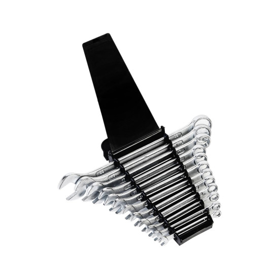 SPARTAN Carbon Steel Combination Spanner Set/Wrench Set/Tool Kit Multipurpose Home Use and Professional Spanners, Corrosion Resistant Chrome Plating Open Jaw and Ring Spanners (Silver, Set of 12)