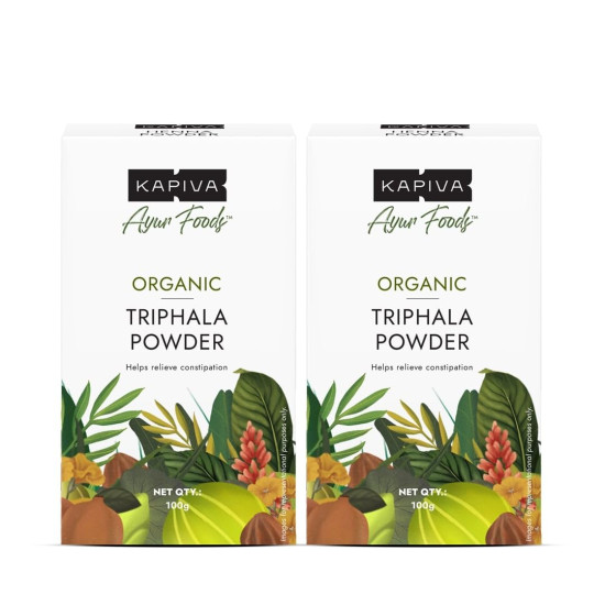 Kapiva Organic Triphala Powder 100g (Pack of 2) | Helps Relieve Constipation | Promotes Gut Health | Ayurvedic Digestive Support | Triphala Churna