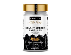 Kapiva Shilajit/Shilajeet Energy 60 Capsules | Made with 100% Pure Shilajit | For All Day Energy & Stamina | With Ashwagandha,Gokshura | Contains 12 Vitamins & 13 Minerals