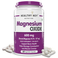 HealthyHey Nutrition Magnesium Oxide - 600mg/serving - 60 Vegetable Capsules