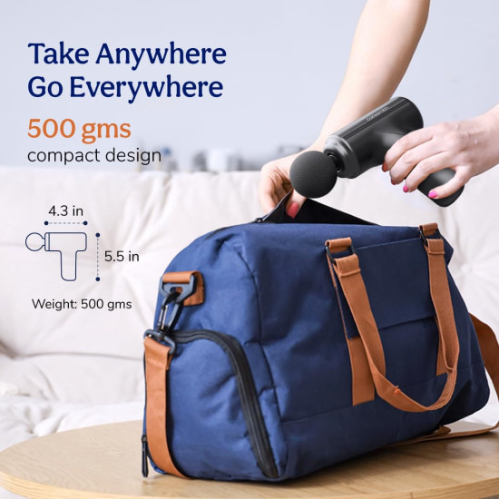 CARESMITH Charge Go Massage Gun | Body Massager for Pain Relief | Massage Gun for Back Leg & Full Body | 4 Specialized Heads For Full Body Pain Relief