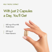 Kapiva Milk Thistle Capsules (120N) | With 70% Silymarin | Supports Liver & Immune System | Vegan, Preservative-Free | Liver Detox Supplement