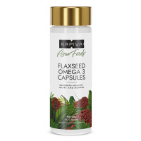 Kapiva Flaxseed Omega 3 Capsules (60N) | Vegetarian Flaxseed Oil Omega | Better Joint & Heart Health (60 Cap (Pack of 1))