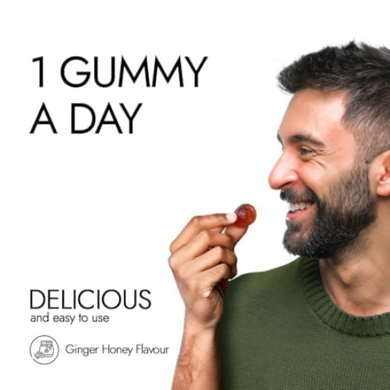 Kapiva Himalayan Shilajit Gummies | 225mg Shilajit/Gummy | Ginger Honey Flavour | NABL-Certified Gummy | Boosts Energy Levels, Endurance & Stamina | No Added Sugar | Gelatin Free | 30 Gummies