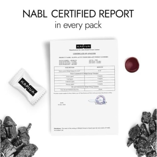 Kapiva Himalayan Shilajit Gummies | 225mg Shilajit/Gummy | Ginger Honey Flavour | NABL-Certified Gummy | Boosts Energy Levels, Endurance & Stamina | No Added Sugar | Gelatin Free | 30 Gummies