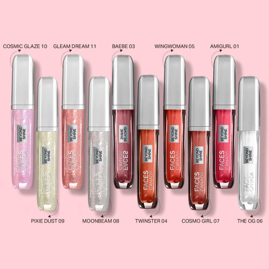 FACESCANADA Beyond Shine Lip Gloss - Moonbeam 08, 3.8ml | Lightweight Non-Sticky Luxurious Texture For Glossy Lips | Shimmer Finish | Instant Shine | Fuller, Supple & Plump Lips | 24HR Hydration
