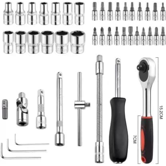 N8STORE Tool Kit Tool Kit for Home Use Tools Kit Spanner Set Socket Set Wrench Set Tools Set Hand Tools Bike Tool Kit Set Socket Wrench Set Spanner Set All Size Tool Kit Goti Pana Set - Box End