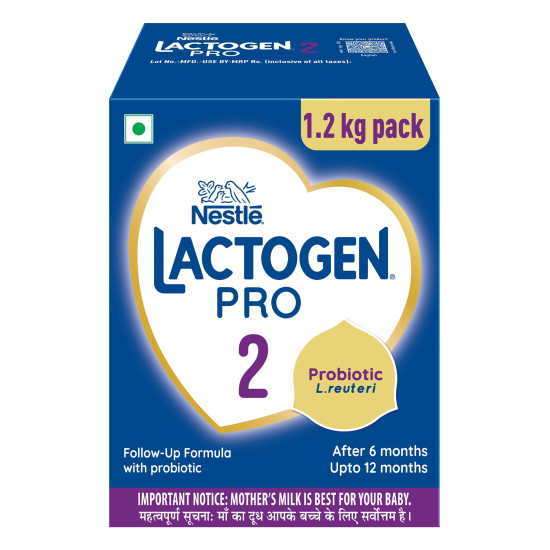 Lactogen Pro 2 Powder, Follow-Up Formula with Probiotic, Infant, After 6 Months Up to 12 Months, Bag-in-Box Pack, 1.2Kg (3 Units*400g)