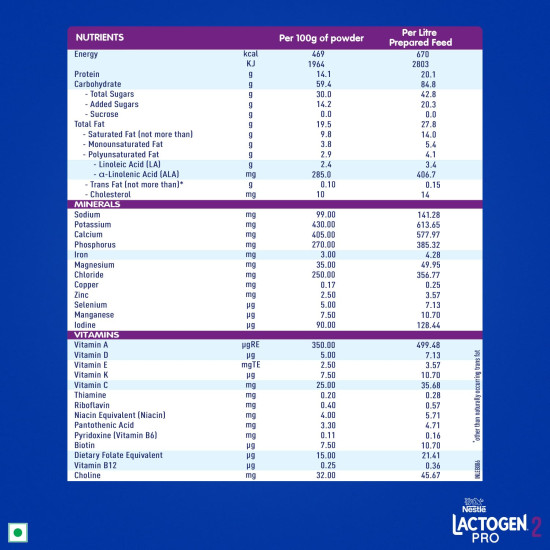 Lactogen Pro 2 Powder, Follow-Up Formula with Probiotic, Infant, After 6 Months Up to 12 Months, Bag-in-Box Pack, 1.2Kg (3 Units*400g)