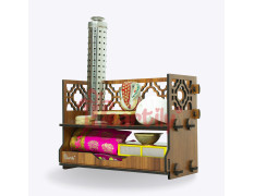 Heartily® Utsav Beautiful Wooden Mandir for Home Small Size Puja Mandir for Home Wall Mounted Pooja Stand for Home Temple for Office or Shop, 12.7D x 30.5W x 20H Centimeters