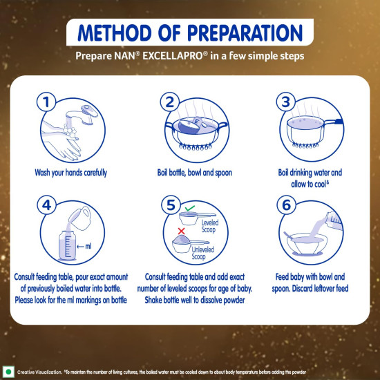 EXCELLAPRO Stage 1 Infant Formula Milk Powder with HMOs & Probiotic for Babies (Up To 6 Months), 400g Tin With Smartlid