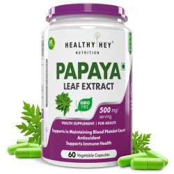 HealthyHey Nutrition Papaya Leaf Extract - 500mg/serving - 60 vegetable capsules
