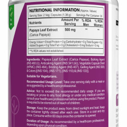 HealthyHey Nutrition Papaya Leaf Extract - 500mg/serving - 60 vegetable capsules