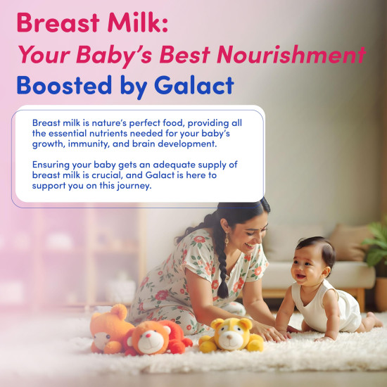 Galact Lactation Capsules – Breast Milk Booster & Lactation Supplement for Breastfeeding | Infused with Shatavari & 6 Natural Herbs | Increases Breast Milk Quantity | Pack of 60 Capsules