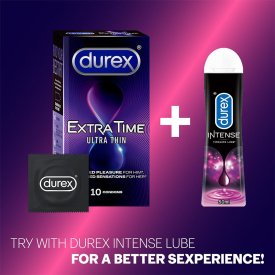 Durex Extra Time Ultra Thin Condom 10 Count
