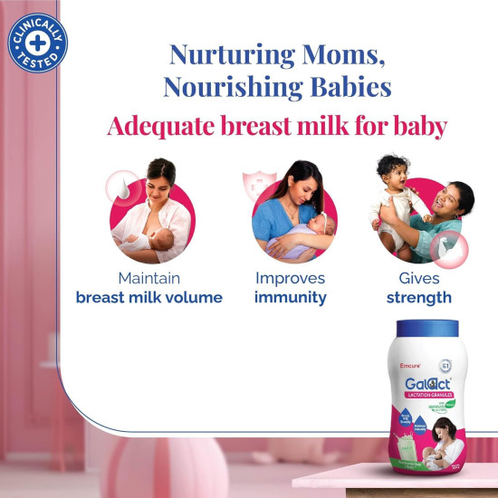 Galact Shatavari Supplement for Breastfeeding Moms | Lactation Granules with Shatavari & 6 Herbs| Boosts Breast Milk | Clinically Tested, Doctor Trusted | 28% More Milk in 72 Hrs | Chocolate, 600g | 30 days Pack