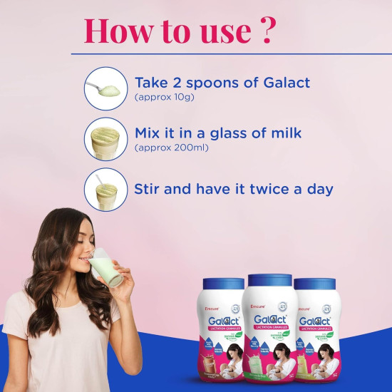 Galact Shatavari Supplement for Breastfeeding Moms | Lactation Granules with Shatavari & 6 Herbs| Boosts Breast Milk | Clinically Tested, Doctor Trusted | 28% More Milk in 72 Hrs | Chocolate, 600g | 30 days Pack