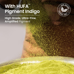 Nat Habit Organic Indigo Powder, Natural Hair Color for Black Hair, HUFA, Indigo Leaf Powder for Rich and Fast Post-Henna Coloring, Chemical Free (Pack of 1 X 170g)