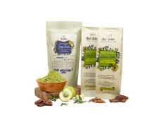 Nat Habit Ready-to-Apply Henna Paste and Organic Indigo Powder Combo – Natural Hair Color Combo for Black Hair, Henna & Indigo Leaf Powder for Rich Dark Brown and Fast Post-Henna Coloring, (Henna: Pack of 2 x 220g, Indigo: Pack of 1 x 85g)