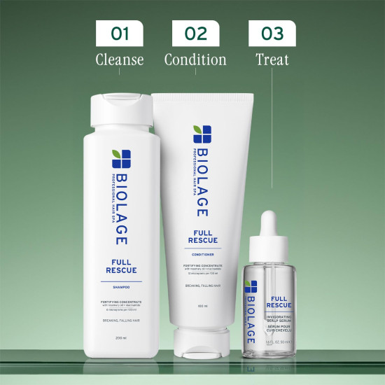 Biolage Full Rescue Anti-Breakage Shampoo, 74% less breakage & Reduces Hairfall, With Rosemary Oil and Niacinamide, Vegan & Cruelty-Free, for all hair types