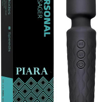 PIARA Full Body Massager for Women & Men, Rechargeable Wireless Massager Machine for Pain Relief, Handheld Massager with Medical Grade Silicone, 8 Speeds, 20 Modes (Assorted- Colour)