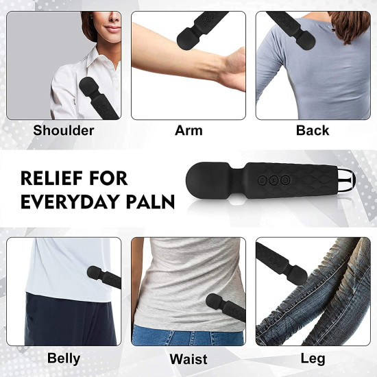 PIARA Full Body Massager for Women & Men, Rechargeable Wireless Massager Machine for Pain Relief, Handheld Massager with Medical Grade Silicone, 8 Speeds, 20 Modes (Assorted- Colour)