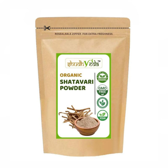 Shudhveda Organic Shatavari Root Powder (500 Grams) | Asparagus Racemosus | Satavari Kizhangu Podi/Chittamoothi Podi Powder | Non GMO