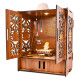 Rousrie Wooden Temple Mandir for Home with Door Cabinets | Beautiful Pooja Unit with Storage Space | with LED Light and Wall Mounts | Elegant Pooja Mandir for Home Big Size(H-17.3, L-11, B-10.6 inch)