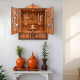 Rousrie Wooden Temple Mandir for Home with Door Cabinets | Beautiful Pooja Unit with Storage Space | with LED Light and Wall Mounts | Elegant Pooja Mandir for Home Big Size(H-17.3, L-11, B-10.6 inch)