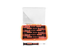 Spartan Precision Screwdriver Set of 6, Phillips and Flathead Screwdriver Set with Magnetic Tips and Non-Skid Handle,Small Repair Tool Kit for Eyeglasses/iPhone/Computer/Jewelry/Watch/Electronics