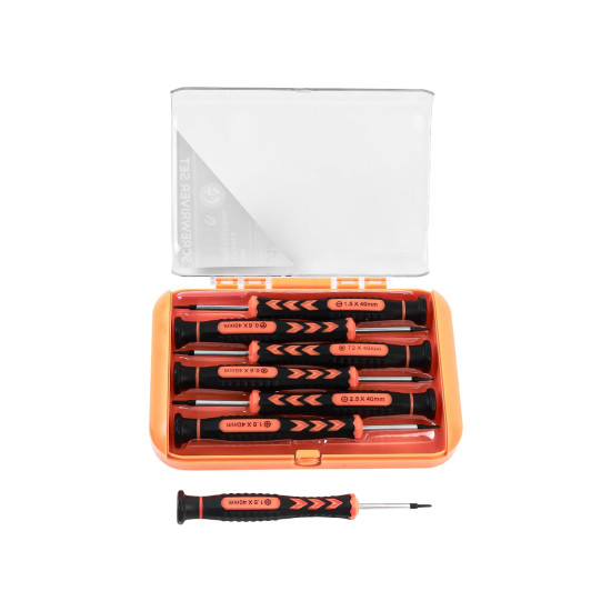 Spartan Precision Screwdriver Set of 6, Phillips and Flathead Screwdriver Set with Magnetic Tips and Non-Skid Handle,Small Repair Tool Kit for Eyeglasses/iPhone/Computer/Jewelry/Watch/Electronics