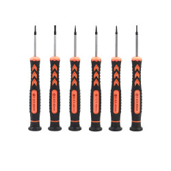 Spartan Precision Screwdriver Set of 6, Phillips and Flathead Screwdriver Set with Magnetic Tips and Non-Skid Handle,Small Repair Tool Kit for Eyeglasses/iPhone/Computer/Jewelry/Watch/Electronics