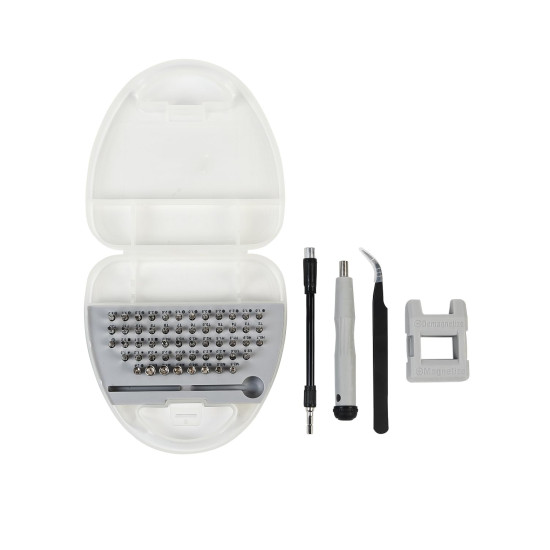 Spartan Screwdriver Set Precision Screwdriver Set Chrome Vanadium Steel Magnetic Repair Tools Kit 58 in 1 Multifunctional Combination Kit Grey White (Pack of 1)