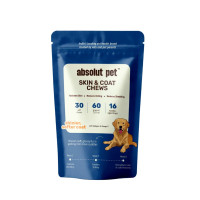 Absolut Pet Dog Supplement for Skin & Coat, Chews for Reduced Shedding, Healthy Skin & Glowing Coat with Omega, Collagen & Biotin (30 Chews)