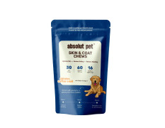 Absolut Pet Dog Supplement for Skin & Coat, Chews for Reduced Shedding, Healthy Skin & Glowing Coat with Omega, Collagen & Biotin (30 Chews)