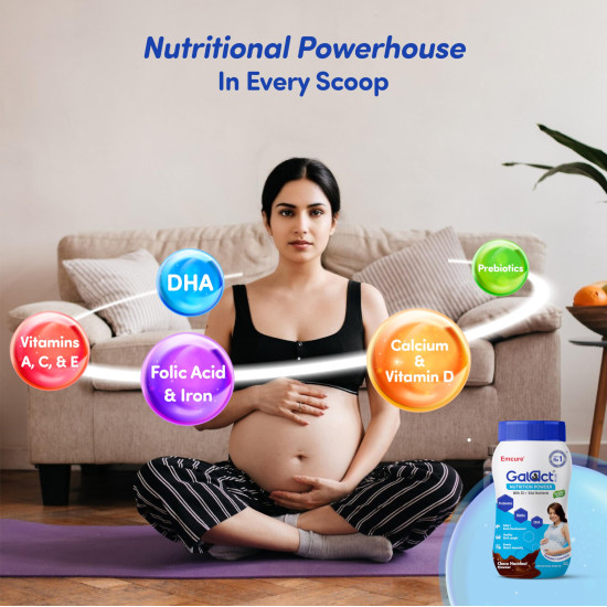 Galact Plus Nutrition Powder for Pregnant Women - Choco Hazelnut Flavour, 400gm | Nutrition for Pregnancy | 25 Vital Nutrients to Support Baby's Brain Development, Healthy Birth Weight, and Immunity