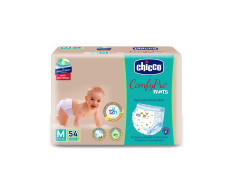 Chicco Comfy-Pro Pant Style Baby Diapers | Anti-bacterial benefits | Ultra Soft & 12hrs protection | Wetness indicator & Disposing Tapes - Medium, 54 Count, 7-12 Kg