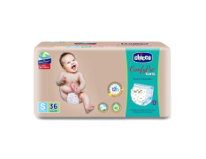 Chicco Comfy-Pro Pant Style Baby Diapers | Anti-bacterial benefits | Ultra Soft & 12hrs protection | Wetness indicator & Disposing Tapes - Small, 36 Count, 4-8 Kg
