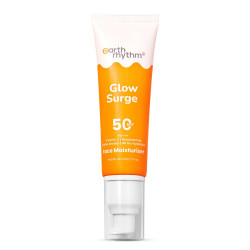 Earth Rhythm Glow Surge Face Moisturizer with SPF 50 PA++++ Infused with Niacinamide, Vitamin - C for Intense Hydration, For all skin types - 50ml