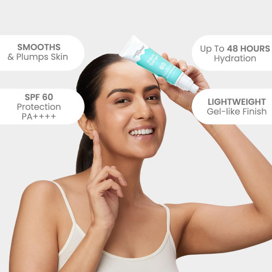 Earth Rhythm Cream Aqua Surge Face Moisturizer With Spf 60 Pa++++ Infused With Hyaluronic Acid For Intense Hydration And Moisture Locking Upto 48 Hours, For Dry Skin - 50Ml